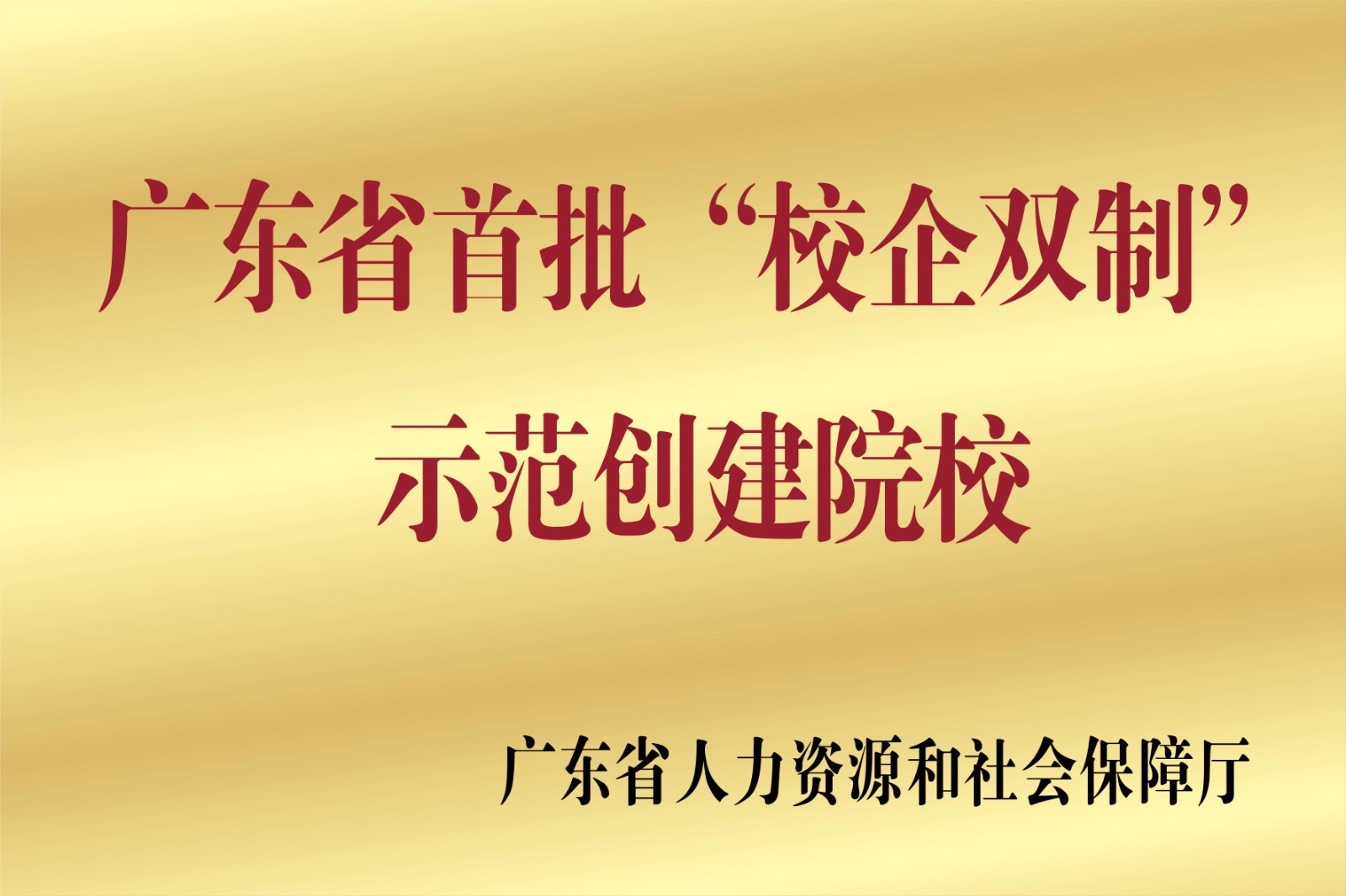 广东省首批“校企双制”示范创建院校